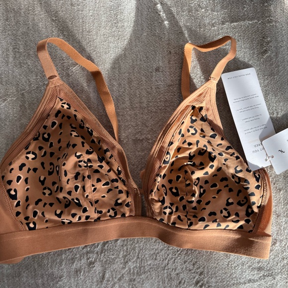 NWT LIVELY Women's Leopard Print Busty Mesh Trim Bralette - Picture 2 of 7
